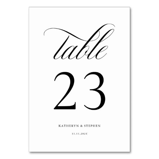 Klassisches Skript Elegant Wedding Tischnummer 23 (Rückseite)