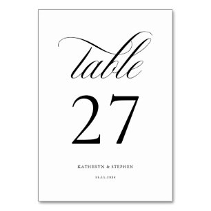 Klassisches Skript Elegant Wedding Tischnummer 27