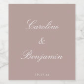 Klassisches Skript Elegante Hochzeit Benutzerdefin Weinetikett (Einzelnes Label)