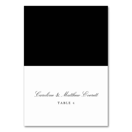 Klassisches Skript Eleganter Individuelle Name Pla Tischnummer (Vorderseite)