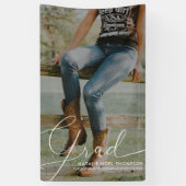 Klassisches Skript-Foto Moderne Coole Graduierungs Banner (Vertikal)