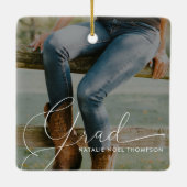 Klassisches Skript-Foto Moderne Coole Graduierungs Keramikornament (Rückseite)