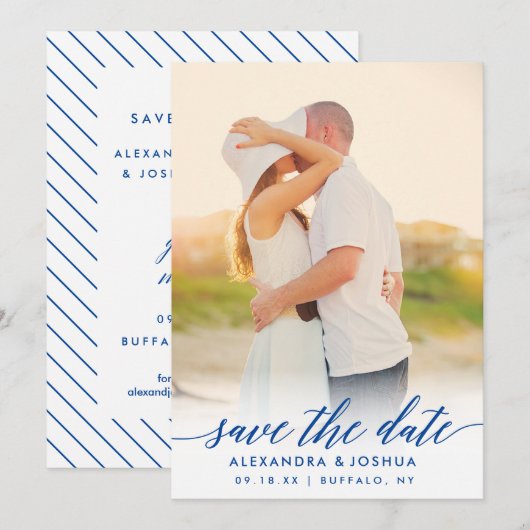 Klassisches Skript-Foto Save the Date Portrait (Vorne/Hinten)