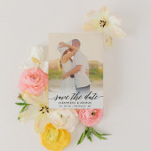 Klassisches Skript-Foto Save the Date Portrait