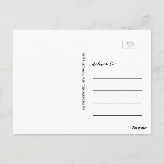 Klassisches Skript | Foto Wedding Vielen Dank Post Postkarte (Rückseite)