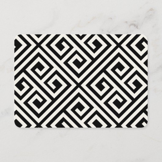 Klassisches Skript griechischer Schlüssel für Hoch Begleitkarte (Rückseite)