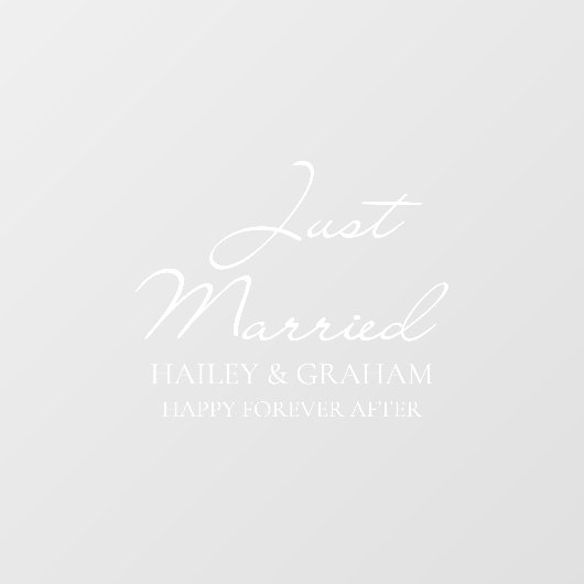 Klassisches Skript Minimalistisch nur verheiratet Fensteraufkleber (Blatt)