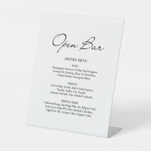 Klassisches Skript Minimalistisch Open Bar White W Sockelschild