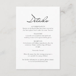 Klassisches Skript Minimalistische White Wedding D Begleitkarte