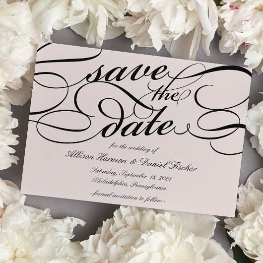 Klassisches Skript Save the Date | Cameo Blush