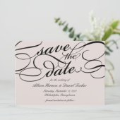Klassisches Skript Save the Date | Cameo Blush (Stehend Vorderseite)