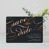 Klassisches Skript Save the Date Folieneinladung (Stehend vorne)