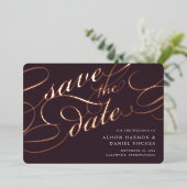 Klassisches Skript Save the Date Folieneinladung (Stehend vorne)