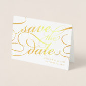 Klassisches Skript Save the Date Folienkarte (Vorderseite)