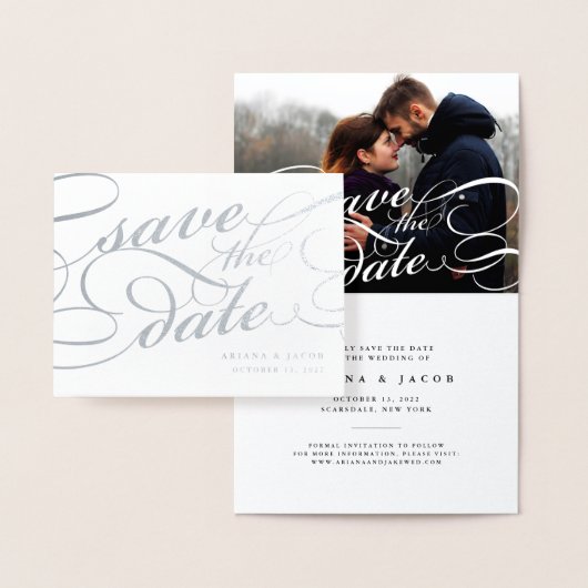 Klassisches Skript Save the Date Folienkarte (Anzeige)