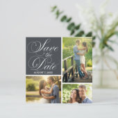 Klassisches Skript Save the Date FotoCollage (Stehend Vorderseite)