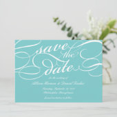 Klassisches Skript Save the Date | Robin's Egg (Stehend Vorderseite)
