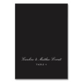 Klassisches Skript Schwarz Eleganter Benutzerdefin Tischnummer (Vorderseite)