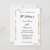 Klassisches Skript und Eastern Gold Motif Einladung (Vorderseite)