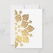 Klassisches Skript und Eastern Gold Motif Einladung (Rückseite)