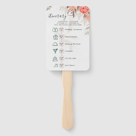 Klassisches SkriptWedding-Programm und Timeline Ha Fächer (Rückseite)