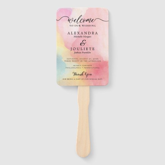 Klassisches SkriptWedding-Programm und Timeline Ha Fächer (Vorderseite)