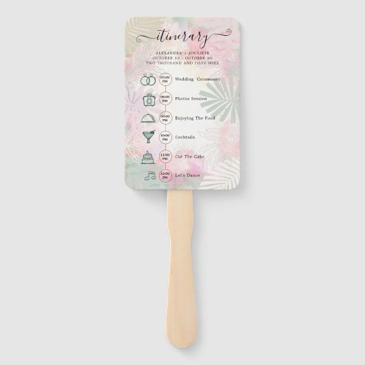 Klassisches SkriptWedding-Programm und Timeline Ha Fächer (Rückseite)