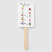 Klassisches SkriptWedding-Programm und Zeitleiste Fächer (Rückseite)