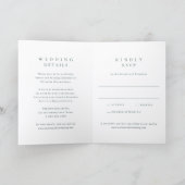 Klassisches Smaragdgrün Einfache Hochzeit Einladung (Innenseite)