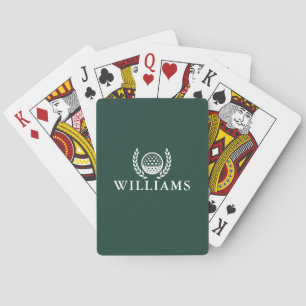 Klassisches Smaragdgrün personalisierter Name Mono Spielkarten