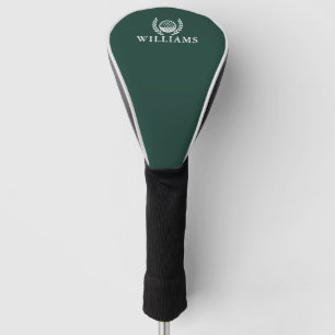 Klassisches Smaragdgrün Personalisierter Namensmon Golf Headcover