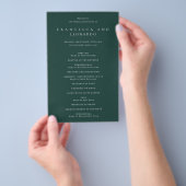 Klassisches Smaragdgrünes Einfaches Hochzeitsprogr Flyer (Handgriff)