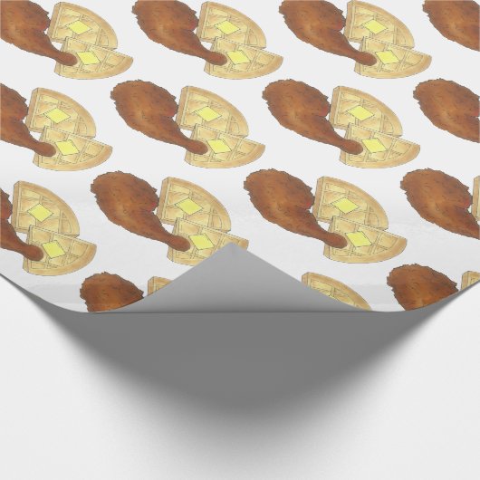 Klassisches Soul Frittiertes Hühnchen und WaffelDi Geschenkpapier (Ecke)
