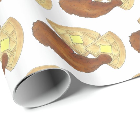 Klassisches Soul Frittiertes Hühnchen und WaffelDi Geschenkpapier (Rolleneckpunkt)