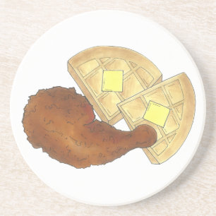 Klassisches Soul Frittiertes Hühnchen und WaffelDi Getränkeuntersetzer