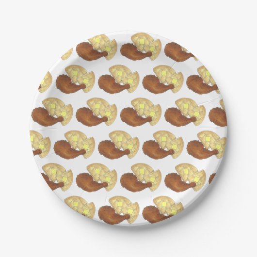 Klassisches Soul Frittiertes Hühnchen und WaffelDi Pappteller (Vorderseite)