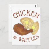 Klassisches Soul Frittiertes Hühnchen und WaffelDi Postkarte (Vorne/Hinten)