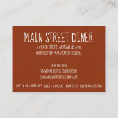 Klassisches Soul Frittiertes Hühnchen und WaffelDi Visitenkarte (Rückseite)