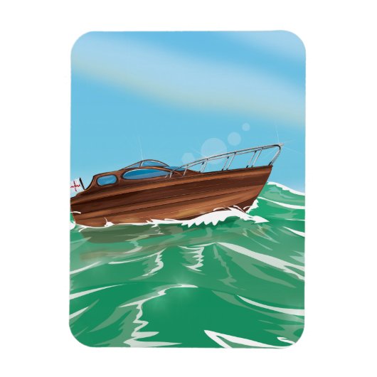 Klassisches Speedboat Magnet (Vertikal)