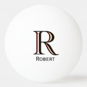 Klassisches Spiel | Monogramm Name Chic Initial Tischtennisball (Vorderseite)
