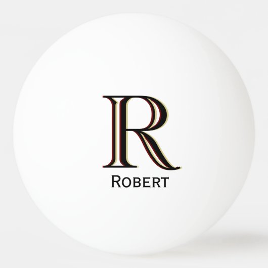 Klassisches Spiel | Monogramm Name Chic Initial Tischtennisball (Vorderseite)