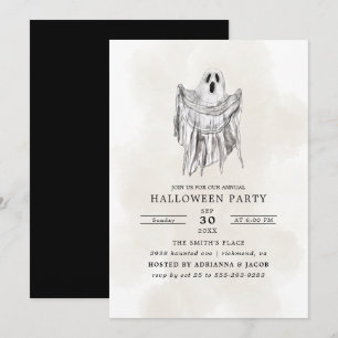 Klassisches Spooky Woods Sheet Ghost Halloween Einladung