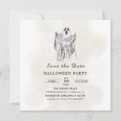 Klassisches Spooky Woods Sheet Ghost Halloween Save The Date (Vorderseite)