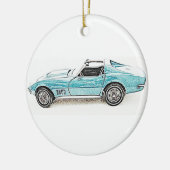 Klassisches Sport-Auto Keramik Ornament (Links)