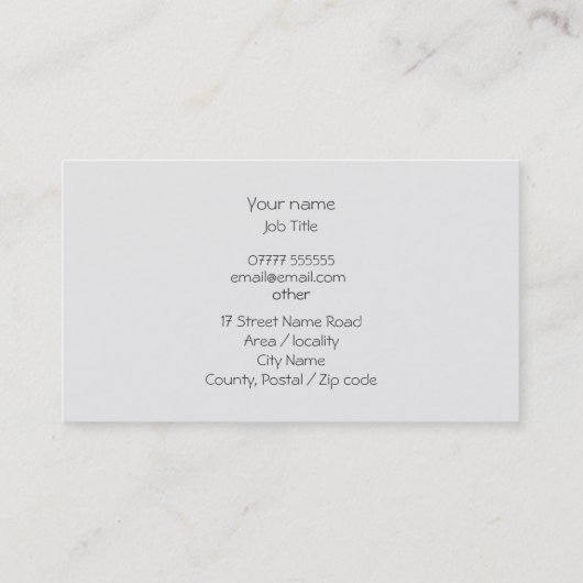 Klassisches Sportscar-Logo auf "Brushed Steel Effe Visitenkarte (Rückseite)