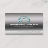 Klassisches Sportscar-Logo auf "Brushed Steel Effe Visitenkarte (Vorderseite)