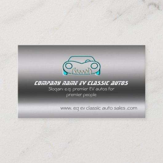 Klassisches Sportscar-Logo auf "Brushed Steel Effe Visitenkarte (Vorderseite)