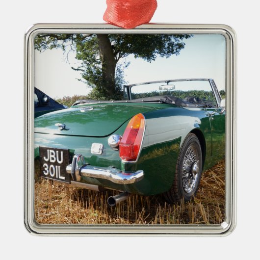 Klassisches Sportscar Silbernes Ornament (Vorne)