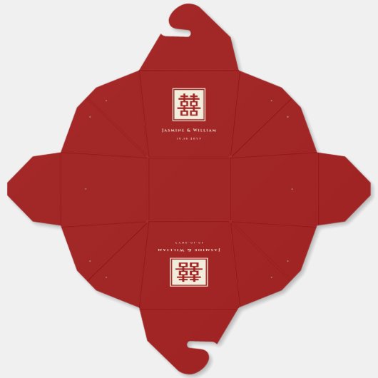 Klassisches Square Doppelglücksspiel Chinesische H Geschenkschachtel (Ungefaltet)
