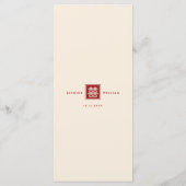 Klassisches Square Doppelglücksspiel Chinesische H Menükarte (Rückseite)